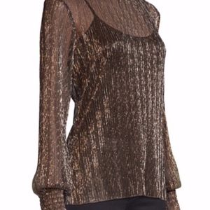 L'AGENCE Paola Knit Metallic Top